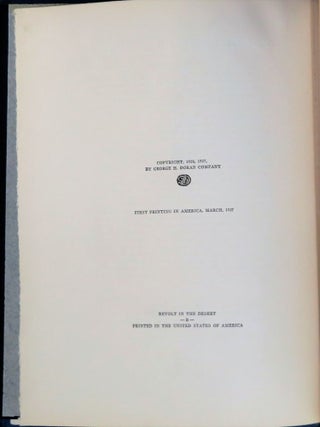 Revolt in the Desert, the publisher's limited issue of the first edition, number 101 of 250