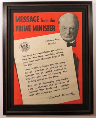 Item #005765 MESSAGE FROM THE PRIME MINISTER - an original Second World War propaganda poster for...