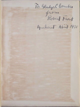 North of Boston, the first edition, first issue, final binding state, inscribed by Frost in Amherst in April 1935