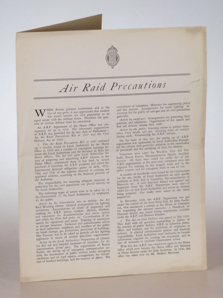 Item #005894 Air Raid Precautions. British Library of Information.
