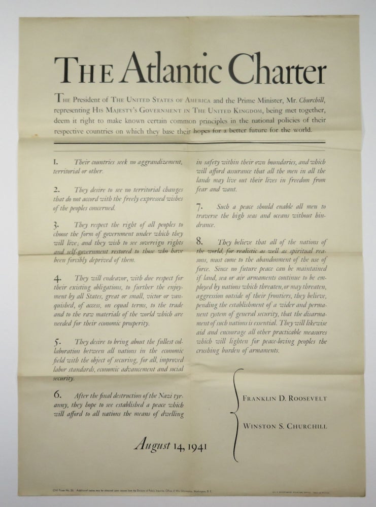 Item #005966 The Atlantic Charter. President Franklin D. Roosevelt, Prime Minister Winston S. Churchill.