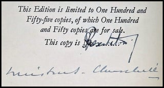 Marlborough: His Life and Times, the publisher's signed, limited, finely bound issue of the first edition, one of only five unnumbered sets and the only one marked "Presentation" and not only signed by Churchill, but also inscribed and dated by the publisher