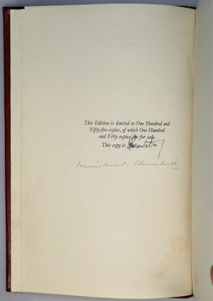 Marlborough: His Life and Times, the publisher's signed, limited, finely bound issue of the first edition, one of only five unnumbered sets and the only one marked "Presentation" and not only signed by Churchill, but also inscribed and dated by the publisher