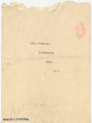 “I am sure that your Editor will understand how fully occupied I am at the present time…” Two typed, signed letters – one from Winston S. Churchill 10 days before he became wartime Prime Minister and one from Churchill’s Private Secretary less than a month into Churchill’s premiership – both regarding a German-Jewish journalist émigré who escaped Hitler’s Germany only to be deported by the British as an “enemy alien”
