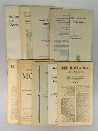 A collection of 19 pamphlets, many published by the Robert Shalkenbach Foundation, promoting and supporting the socio-economic ideology of Henry George, including On Human Rights by Winston S. Churchill and numerous pamphlets by George