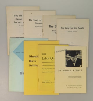 A collection of 19 pamphlets, many published by the Robert Shalkenbach Foundation, promoting and supporting the socio-economic ideology of Henry George, including On Human Rights by Winston S. Churchill and numerous pamphlets by George