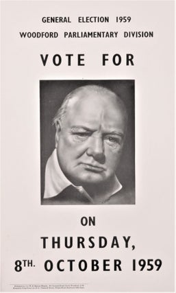 Item #006130 An original 1959 campaign poster from Winston S. Churchill's Woodford constituency...