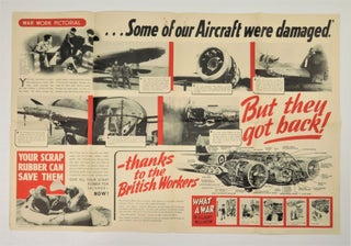 A collection of six original British Ministry of Aircraft Production posters from the early years of the Second World War, one featuring Prime Minister Winston S. Churchill and a quote from his 8 December 1941 speech delivered the day after the Japanese attack at Pearl Harbor