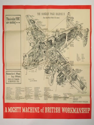A collection of six original British Ministry of Aircraft Production posters from the early years of the Second World War, one featuring Prime Minister Winston S. Churchill and a quote from his 8 December 1941 speech delivered the day after the Japanese attack at Pearl Harbor