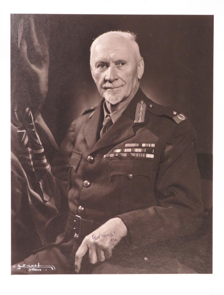 Item #006273 Yousuf Karsh's striking Second World War photographic portrait of South African Prime Minister and global statesman Field Marshal Jan Christiaan Smuts, signed by both Karsh and Smuts. Yousuf Karsh.