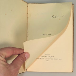 A Boy's Will, the first binding state of the first edition, signed by Frost