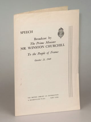 Item #006427 Speech Broadcast by The Prime Minister Mr. Winston Churchill to the People of...