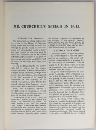 Mr. Churchill's Speech in the House of Commons, 2nd of August 1944
