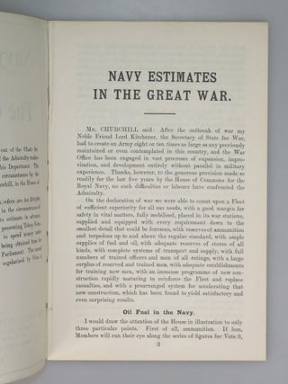 Navy Estimates in The Great War, A Speech Delivered by the Right Hon. Winston S. Churchill, M.P. in the House of Commons on February 15th, 1915