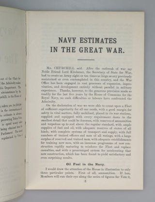 Navy Estimates in The Great War, A Speech Delivered by the Right Hon. Winston S. Churchill, M.P. in the House of Commons on February 15th, 1915