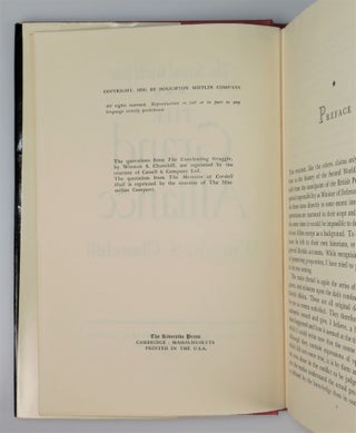 The Second World War: The Grand Alliance, the U.S. first edition of the third volume of Churchill’s history of the Second World War, inscribed and dated in the year of publication to Lady Davina Woodhouse - the daughter of Churchill’s first great love, widow of one Second World War hero, wife to another, and former mistress to Churchill's foreign secretary