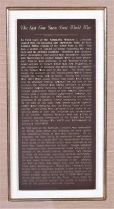 A handsomely framed 15 August 1912 typed, hand-emended, and signed letter from then-First Lord of the Admiralty Winston S. Churchill to his newly-appointed Naval Advisor to the Ottoman Empire, British Rear-Admiral Arthur Limpus