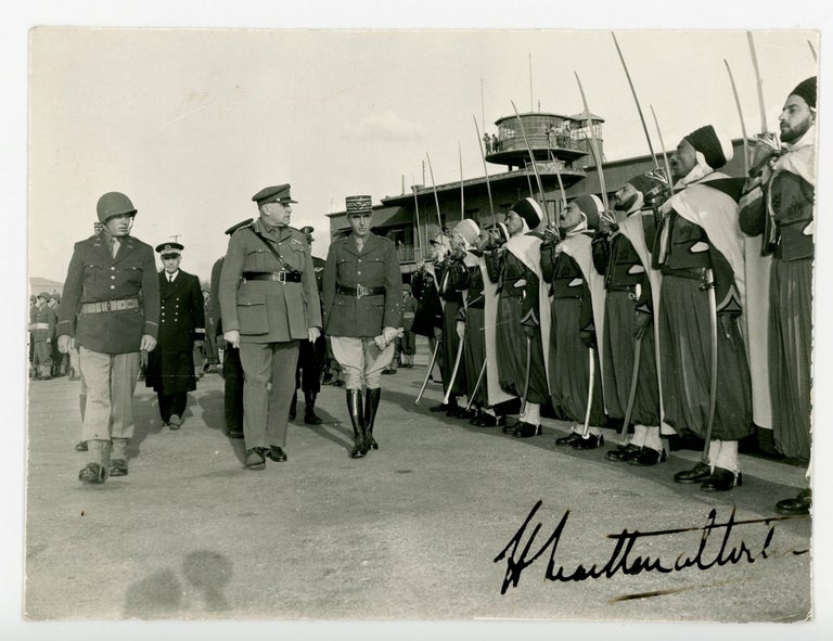 Item #006610 An original Second World War photograph of British General Henry Maitland Wilson inspecting French Foreign Legion troops, signed by Maitland Wilson