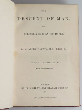 The Descent of Man, and Selection in Relation to Sex