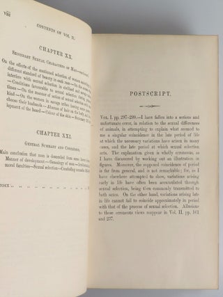 The Descent of Man, and Selection in Relation to Sex