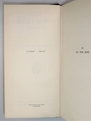 "A. J. B. from Winston S. C. " - The penultimate volume of The World Crisis, Winston Churchill's history of the First World War, inscribed and dated six days prior to publication by Winston S. Churchill to former Prime Minister Arthur J. Balfour, the man who replaced Churchill as First Lord of the Admiralty when Churchill was forced to resign and "whose friendship, across the vicissitudes of politics" Churchill "enjoyed in a ripening measure during thirty years"