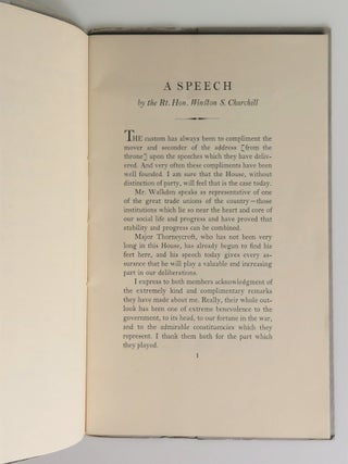 "The War Situation", A Speech before the Parliament of England on 11th November 1942 By The Right Honourable Winston S. Churchill