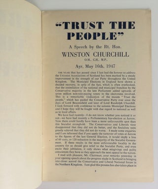 Trust the People, a speech by the Rt. Hon. Winston Churchill, Ayr, May 16th, 1947
