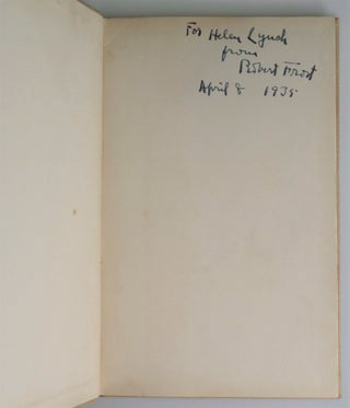 A Boy's Will, inscribed and dated by Robert Frost in April 1935