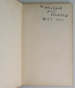 A Boy's Will, inscribed and dated by Robert Frost in April 1935