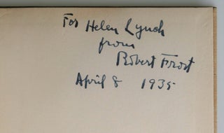 A Boy's Will, inscribed and dated by Robert Frost in April 1935