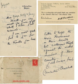 Item #006778 A July 1943 wartime letter from Clementine Churchill on 10 Downing Street...