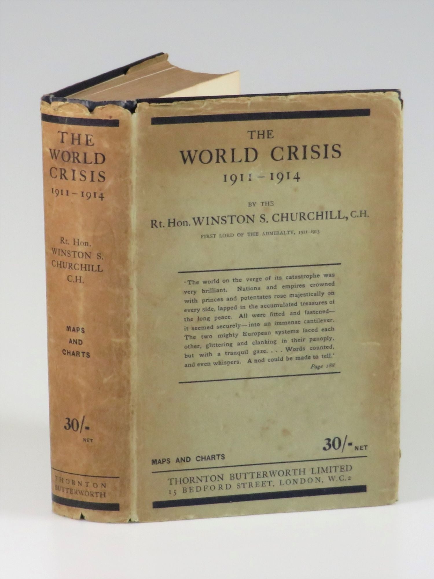 The World Crisis, full set of six British first edition, first printings,  in dust jackets by Winston S. Churchill on Churchill Book Collector