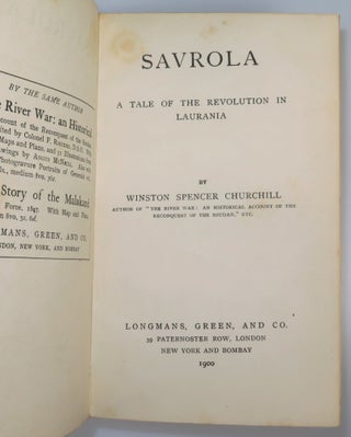 Savrola, finely bound in full red Morocco goatskin for Henry Sotheran, Ltd.