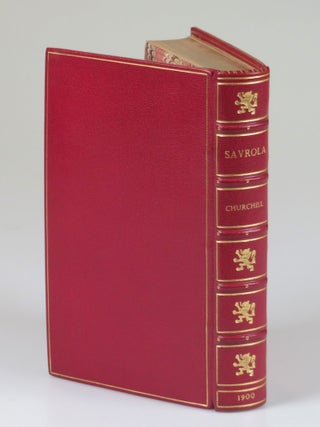 Savrola, finely bound in full red Morocco goatskin for Henry Sotheran, Ltd.