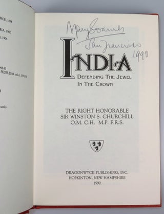 India, the finely bound, limited, and numbered issue of the U.S. first edition, copy number 15 of 100, signed and dated by Churchill's youngest daughter, Baroness Mary Soames, in the year of publication