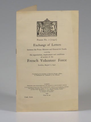 Item #006983 Exchange of Letters Between The Prime Minister and General De Gaulle Concerning the...