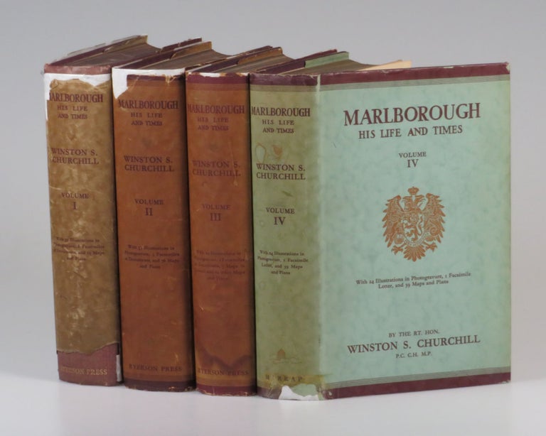 Item #006997 Marlborough: His Life and Times, a full set of all four Canadian issues of the first edition in dust jackets. Winston S. Churchill.