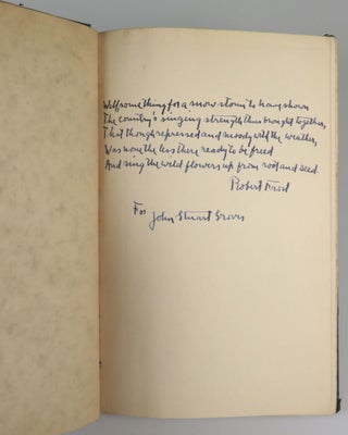 New Hampshire: A Poem with Notes and Grace Notes, inscribed by Frost with the final stanza of his poem "Our Singing Strength"
