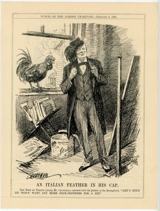 Item #007142 AN ITALIAN FEATHER IN HIS CAP. - an original printed appearance of this cartoon...
