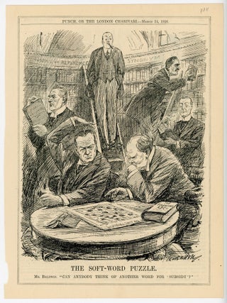 Item #007144 THE SOFT-WORD PUZZLE. - an original printed appearance of this cartoon featuring...