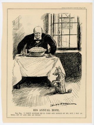Item #007153 HIS ANNUAL HOPE. - an original printed appearance of this cartoon featuring Winston...