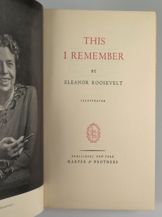 This I Remember, signed by James Roosevelt, eldest son of the author and President Franklin D. Roosevelt
