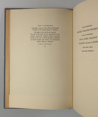 This I Remember, signed by James Roosevelt, eldest son of the author and President Franklin D. Roosevelt