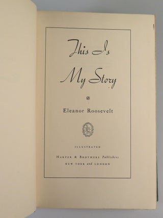 This Is My Story, signed by Eleanor Roosevelt