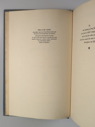 This Is My Story, signed by Eleanor Roosevelt