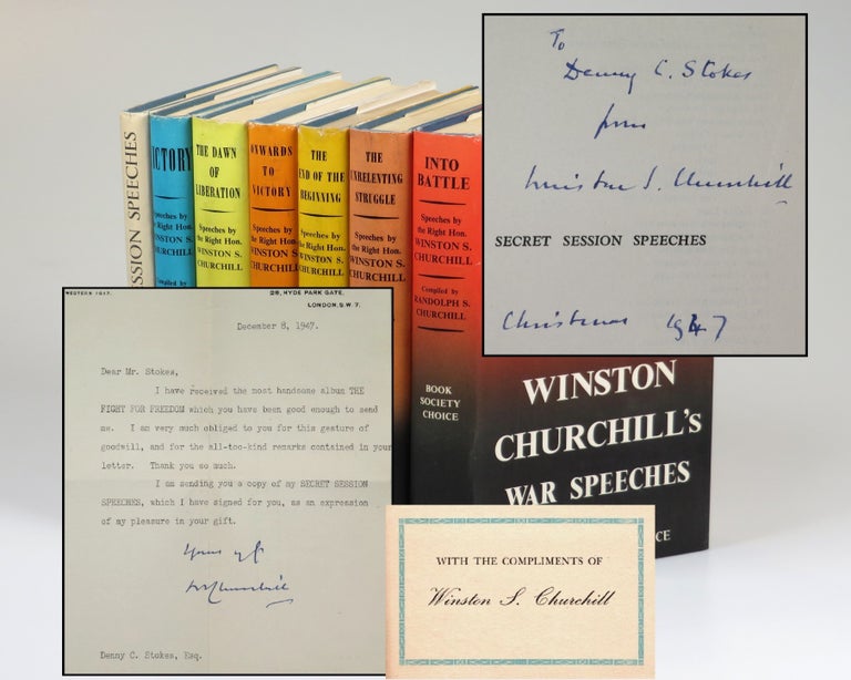 The War Speeches, a full set of seven British first editions - Into Battle, The Unrelenting...