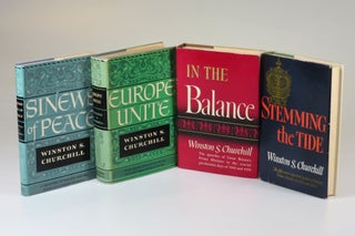 The Postwar Speeches, a full set of jacketed U.S. first editions: The Sinews of Peace, Europe Unite, In the Balance, and Stemming the Tide