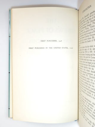The Postwar Speeches, a full set of jacketed U.S. first editions: The Sinews of Peace, Europe Unite, In the Balance, and Stemming the Tide