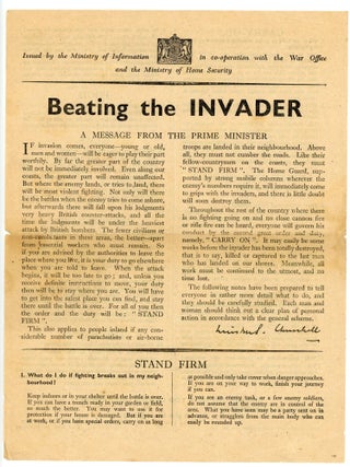 Item #007298 Beating the Invader. Winston S. Churchill