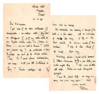 Item #007310 "...my rotten book" - A 4 June 1925 autograph letter signed from T. E. Lawrence "of...